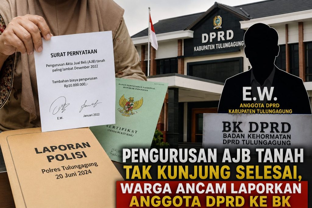 Dua Tahun Laporan Bergulir, Warga Tulungagung Ancam Laporkan Anggota DPRD ke BK Terkait Pengurusan AJB Tanah