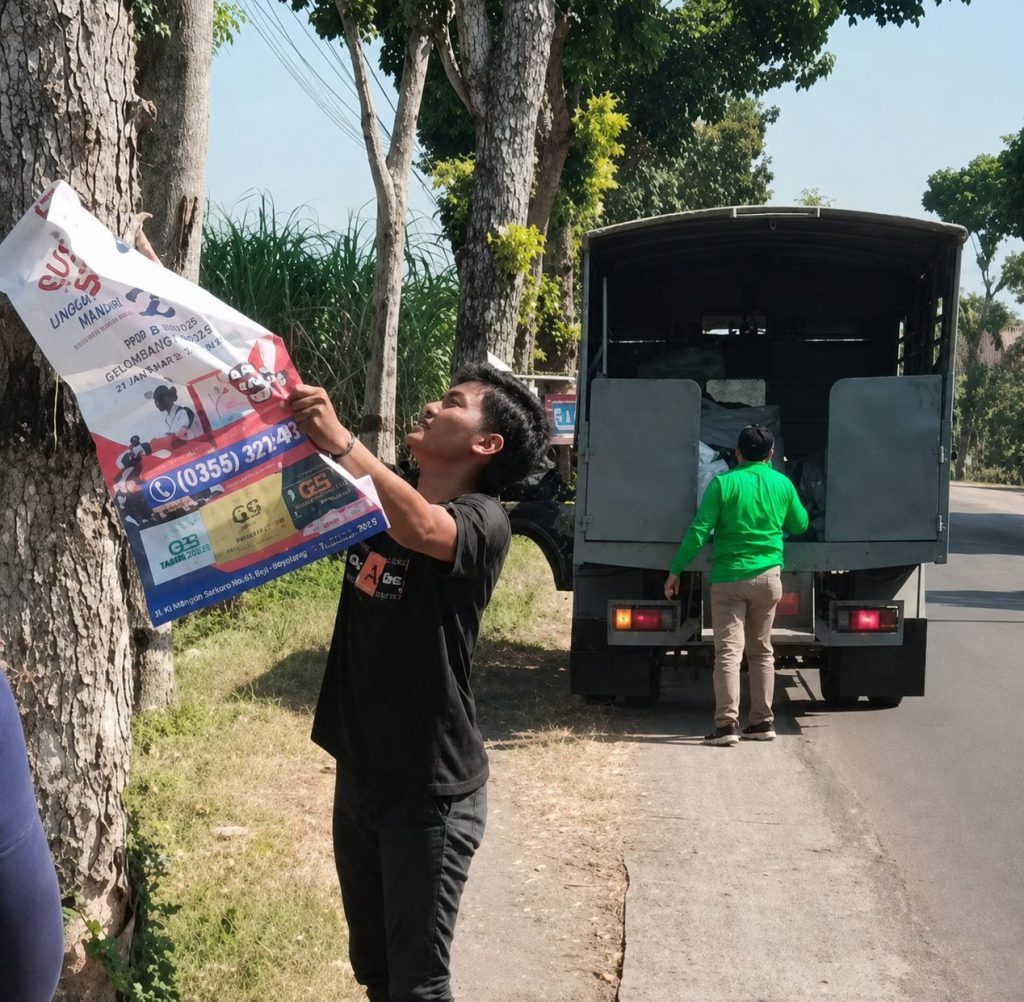 Satpol PP Tulungagung Imbau Pelaku Usaha Tak Pasang Reklame di Pohon, 28 Papan Diamankan